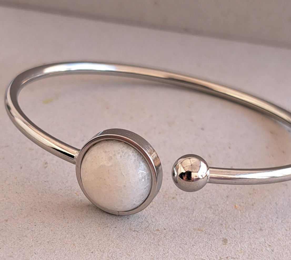 Moonstone bangle bracelet