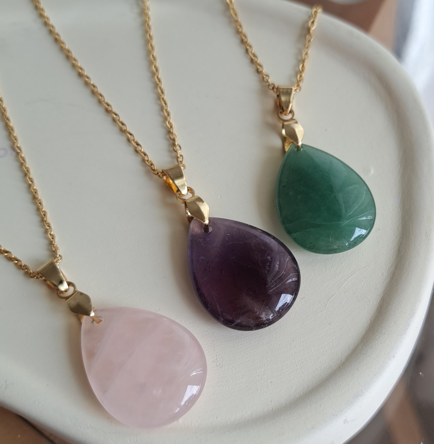 Collier pendentif Améthyste - Doré ou Argenté