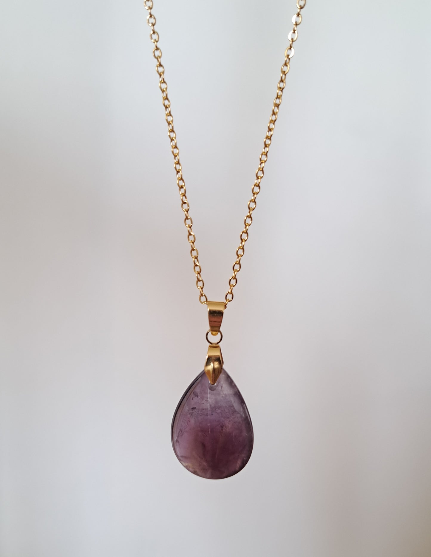 Collier pendentif Améthyste - Doré ou Argenté