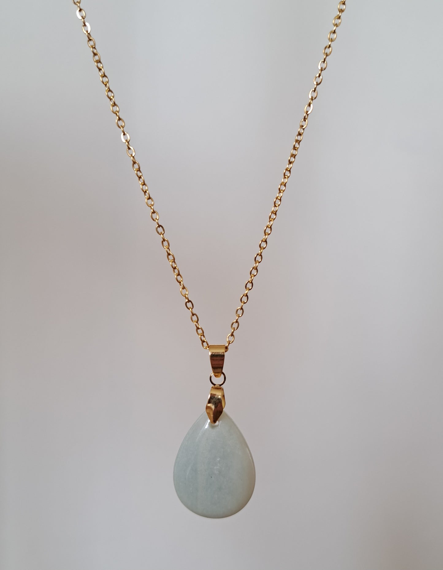 Collier pendentif Amazonite - Doré ou Argenté