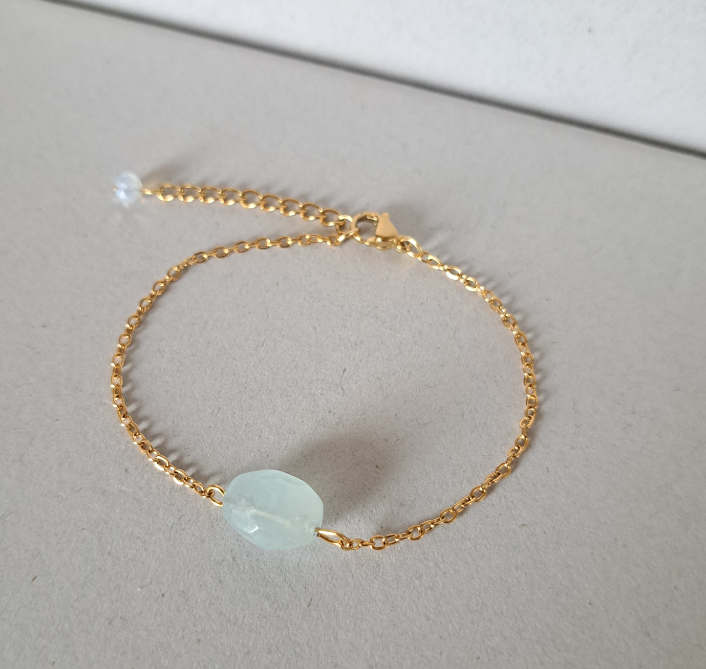 Bracelet pierre Aigue-Marine - Argenté ou Doré
