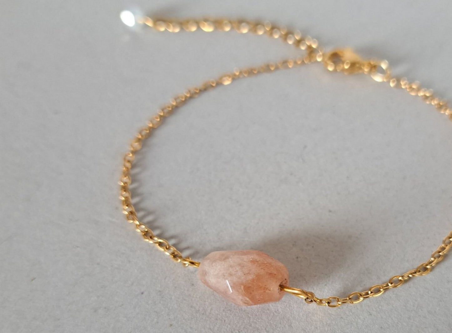 Bracelet Pierre de soleil - Doré ou argenté