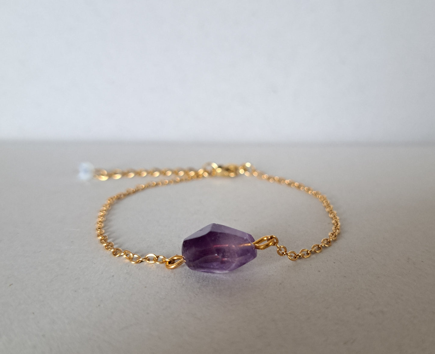 Bracelet pierre Améthyste - Argenté ou Doré