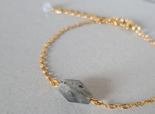 Bracelet pierre Labradorite - Doré ou Argenté