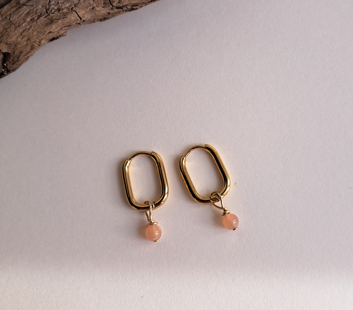 Boucles d'oreilles Pierre de soleil - Argentées ou Dorées