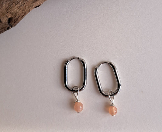 Boucles d'oreilles Pierre de soleil - Argentées ou Dorées