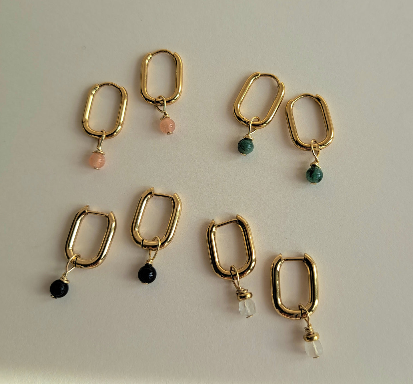 Boucles d'oreilles perle Emeraude - Argentées ou Dorées