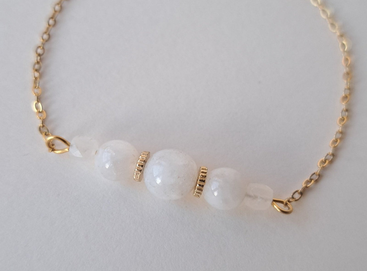 Bracelet perles de lune - Doré ou argenté
