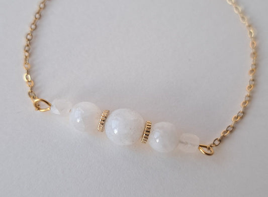Bracelet perles de lune - Doré ou argenté