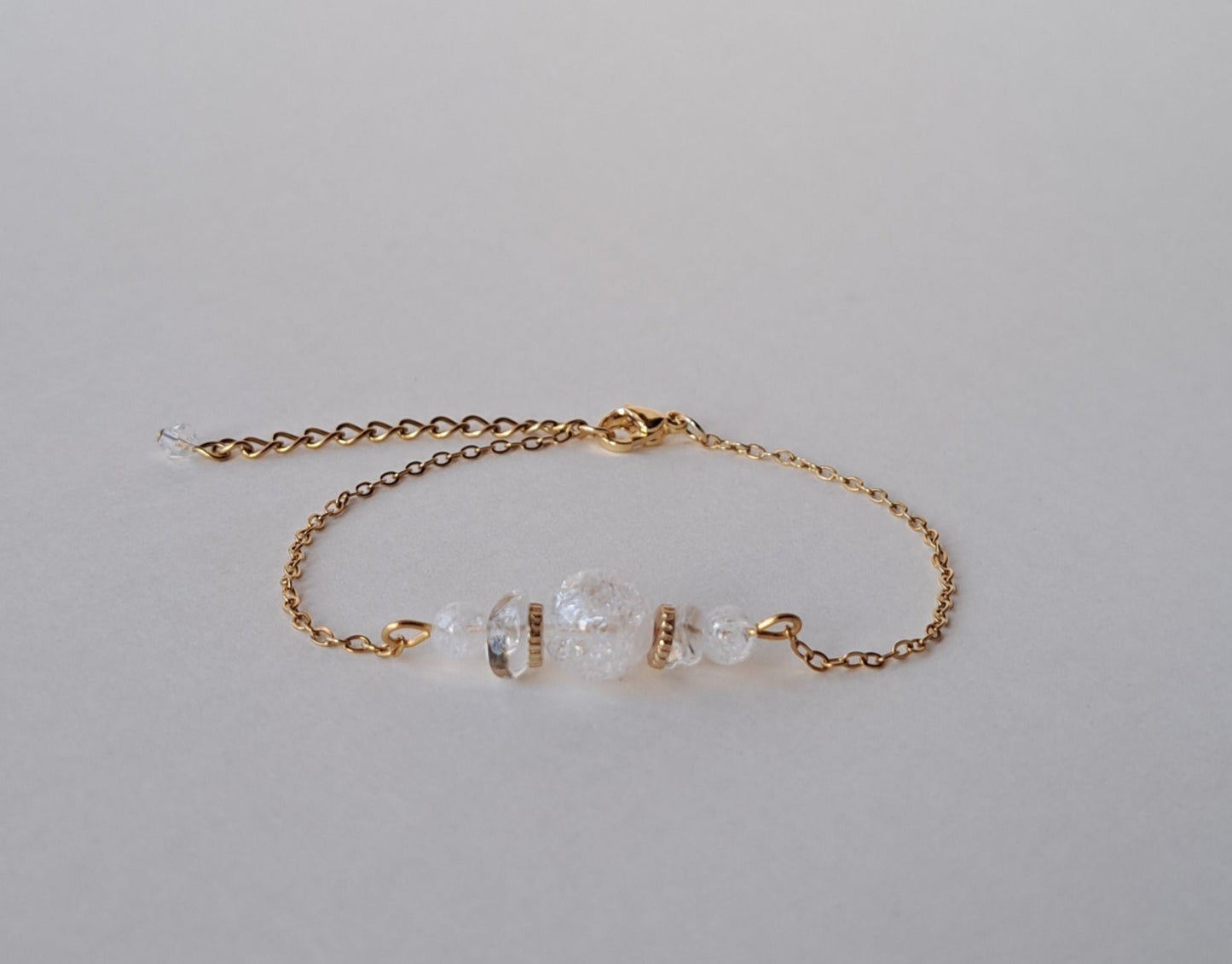 Bracelet Cristal de roche - Doré ou argenté