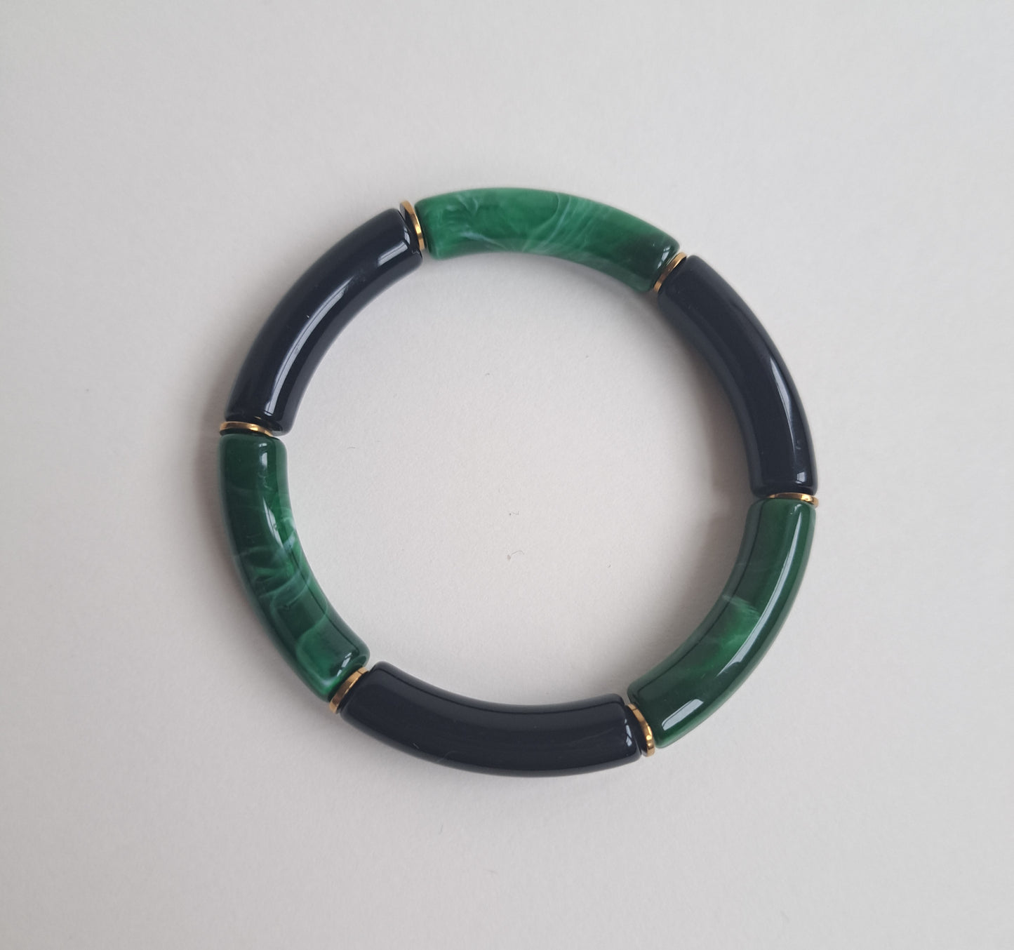 Lot de 3 bracelets noir, vert et doré