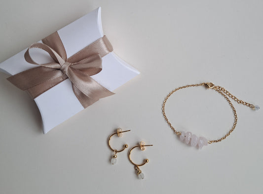 Coffret Saint Valentin - Bracelet et boucles d'oreilles