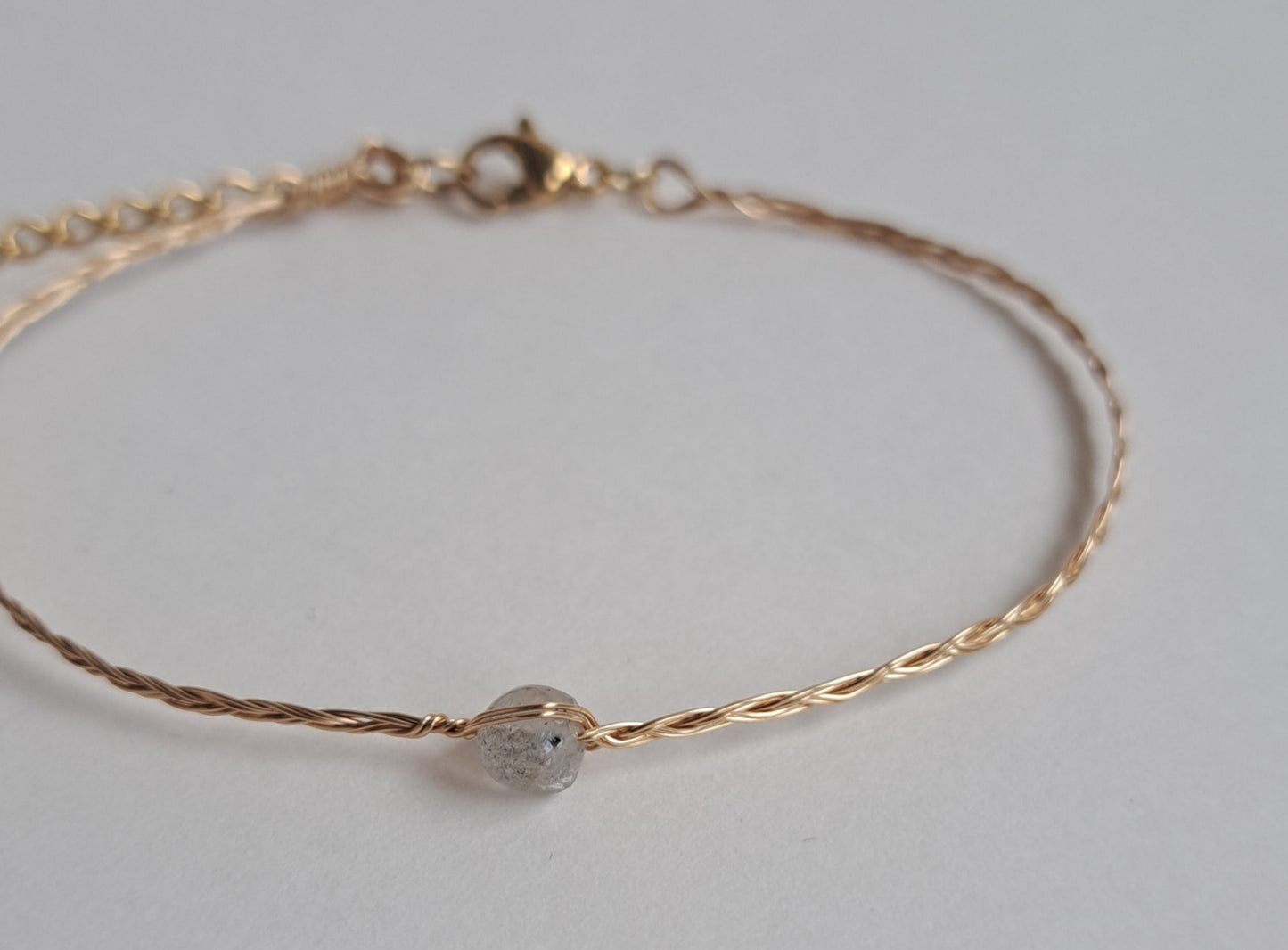 Bracelet tressé Labradorite - Argenté ou Doré