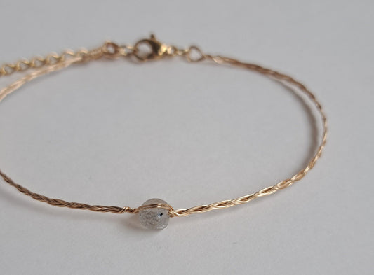 Bracelet tressé Labradorite - Argenté ou Doré