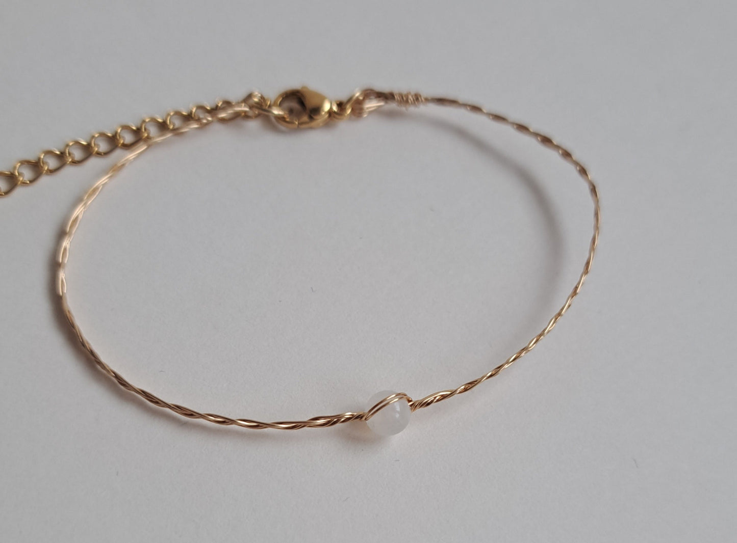 Bracelet tressé Pierre de lune - Argenté ou Doré