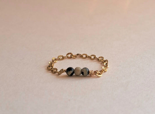 Bague chaîne Perles Jaspe - du 46 au 65
