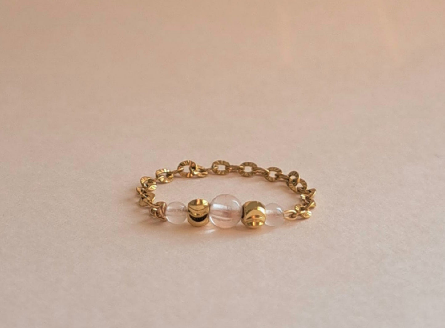 Bague chaîne Pierre de lune- du 46 au 65