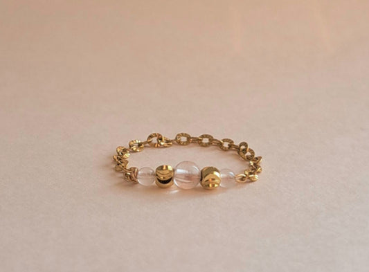 Bague chaîne Pierre de lune- du 46 au 65