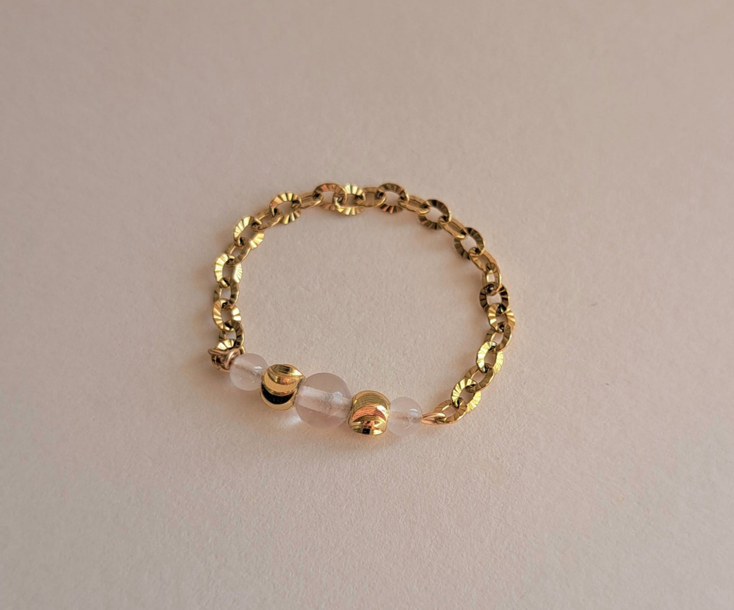Bague chaîne Pierre de lune- du 46 au 65