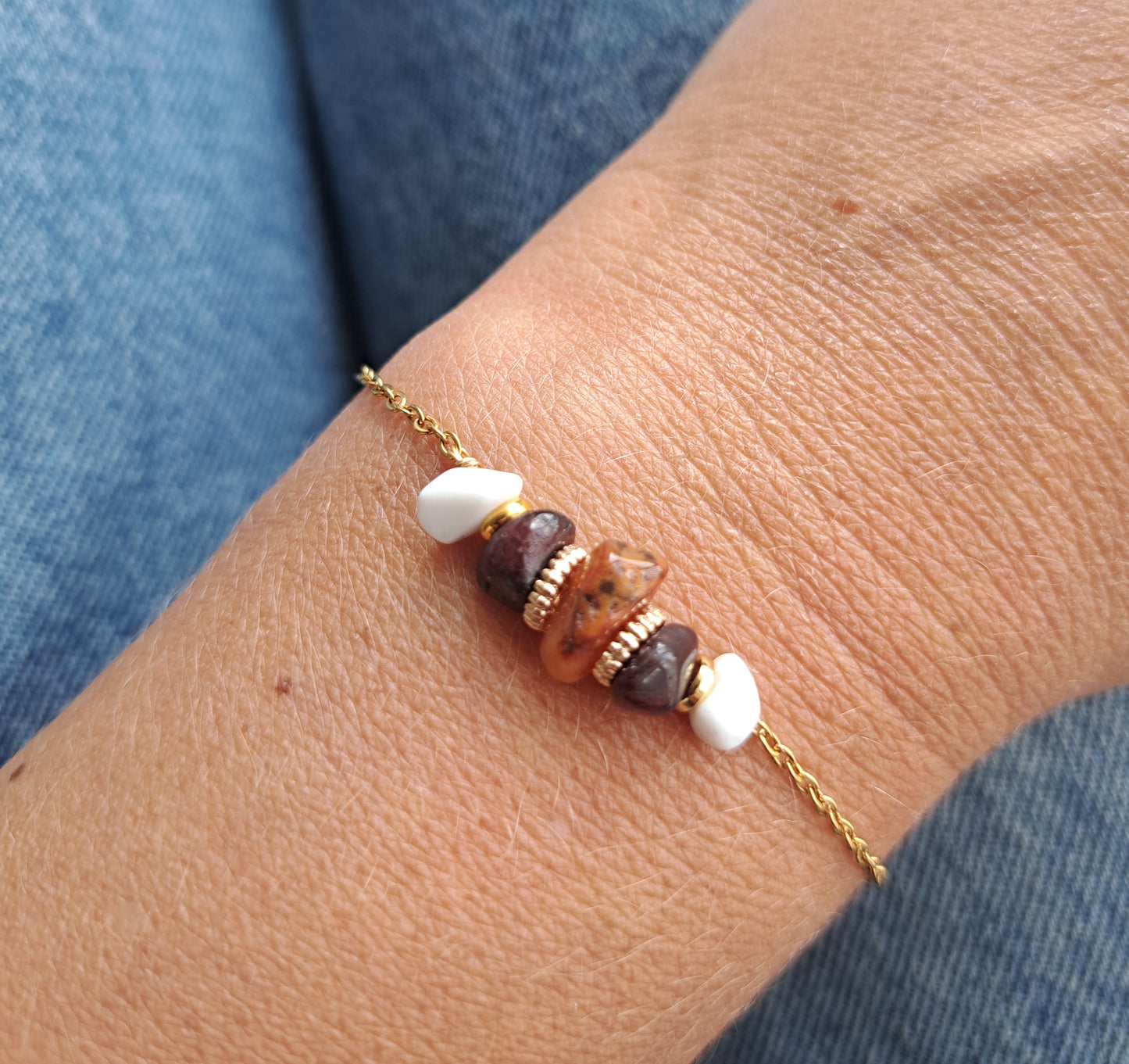 Bracelet "Confiance en soi" 3 pierres