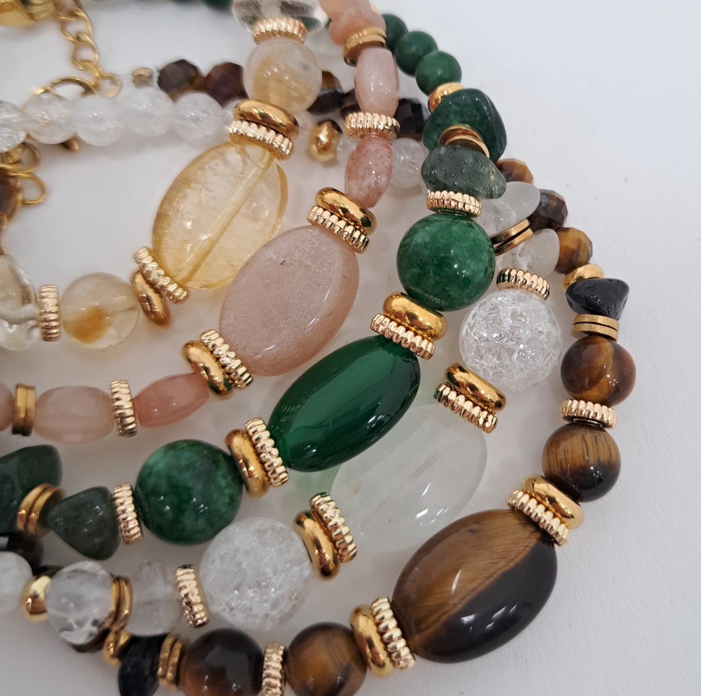 Bracelet Jade et agate verte