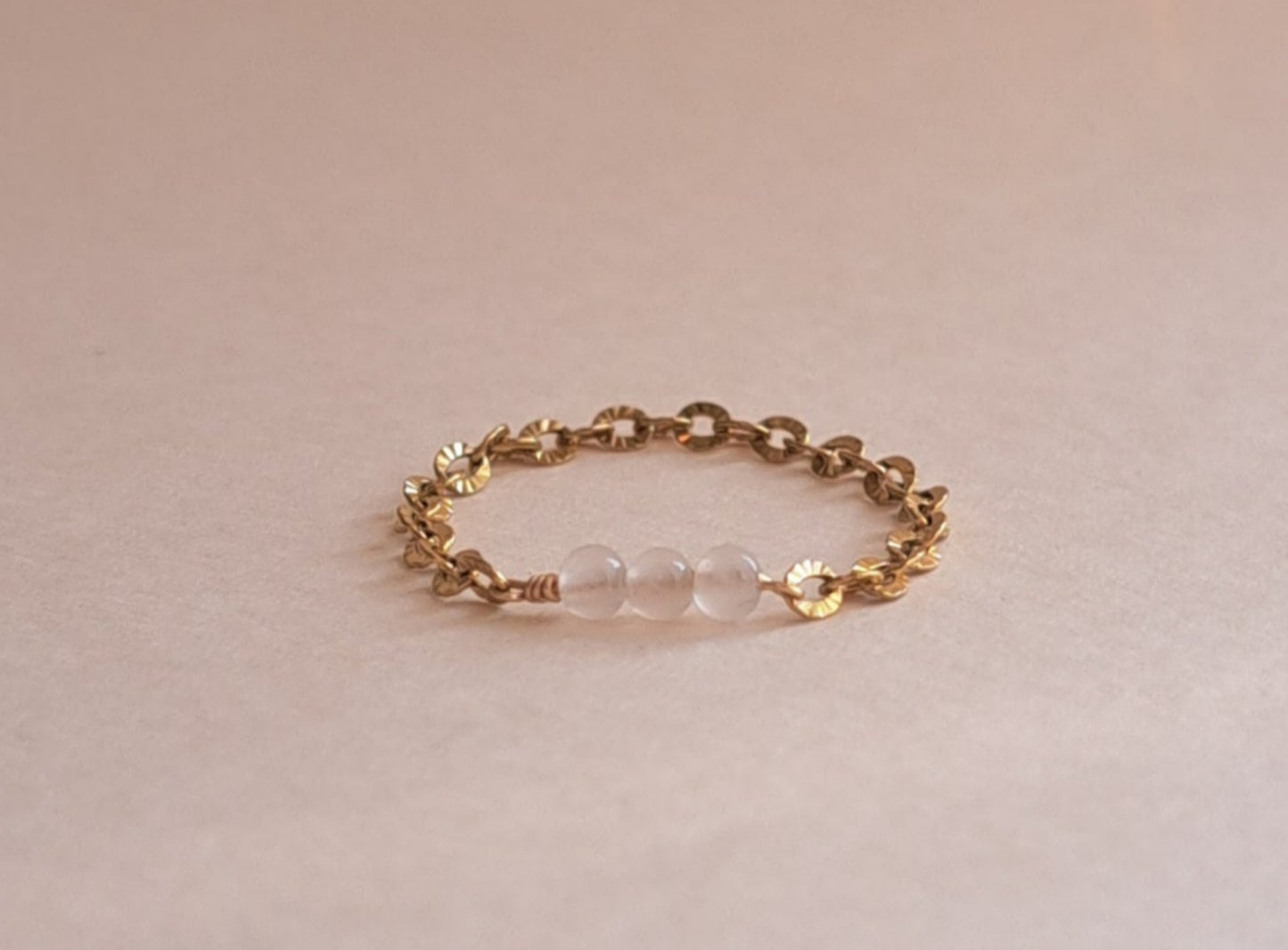 Bague chaîne Pierre de lune - du 46 au 65
