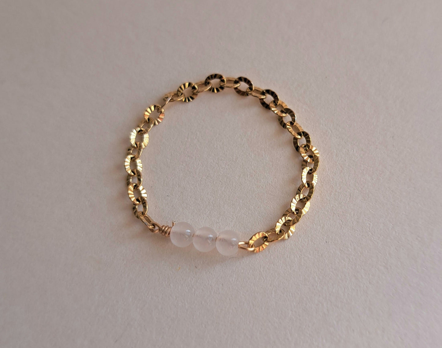 Bague chaîne Pierre de lune - du 46 au 65