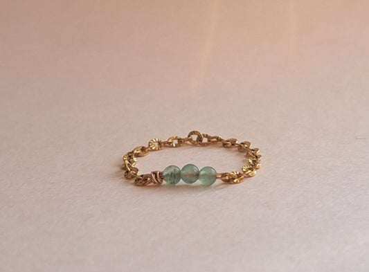 Bague chaîne Perles Aventurine - du 46 au 65