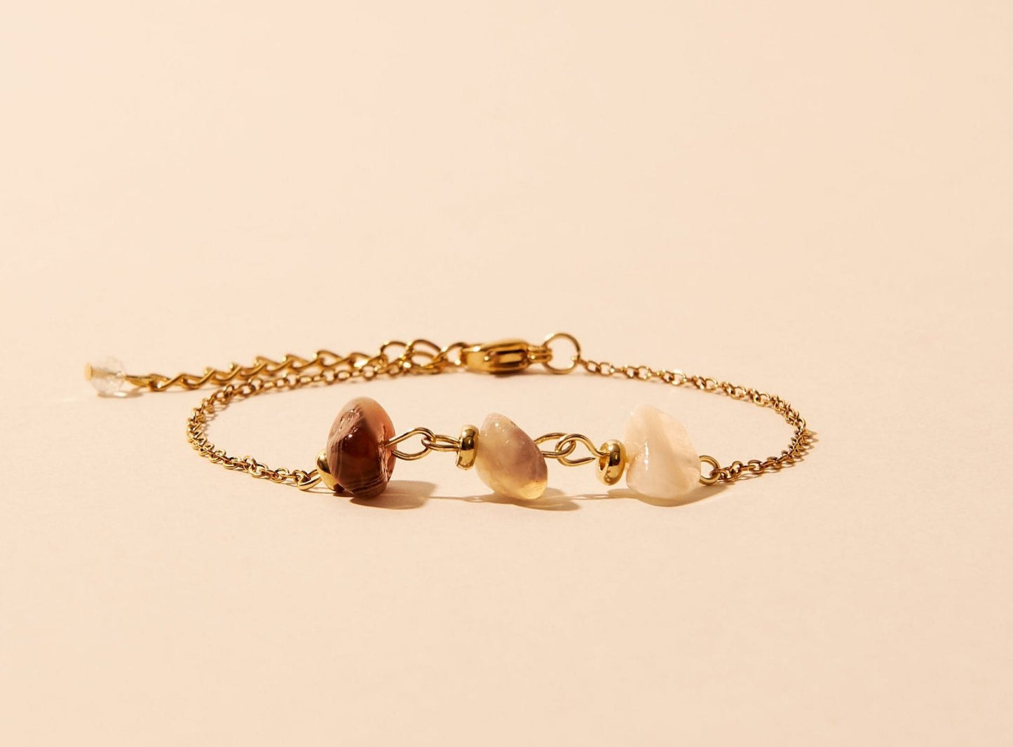 RECONFORT 3 stone Agate bracelet - Stainless steel