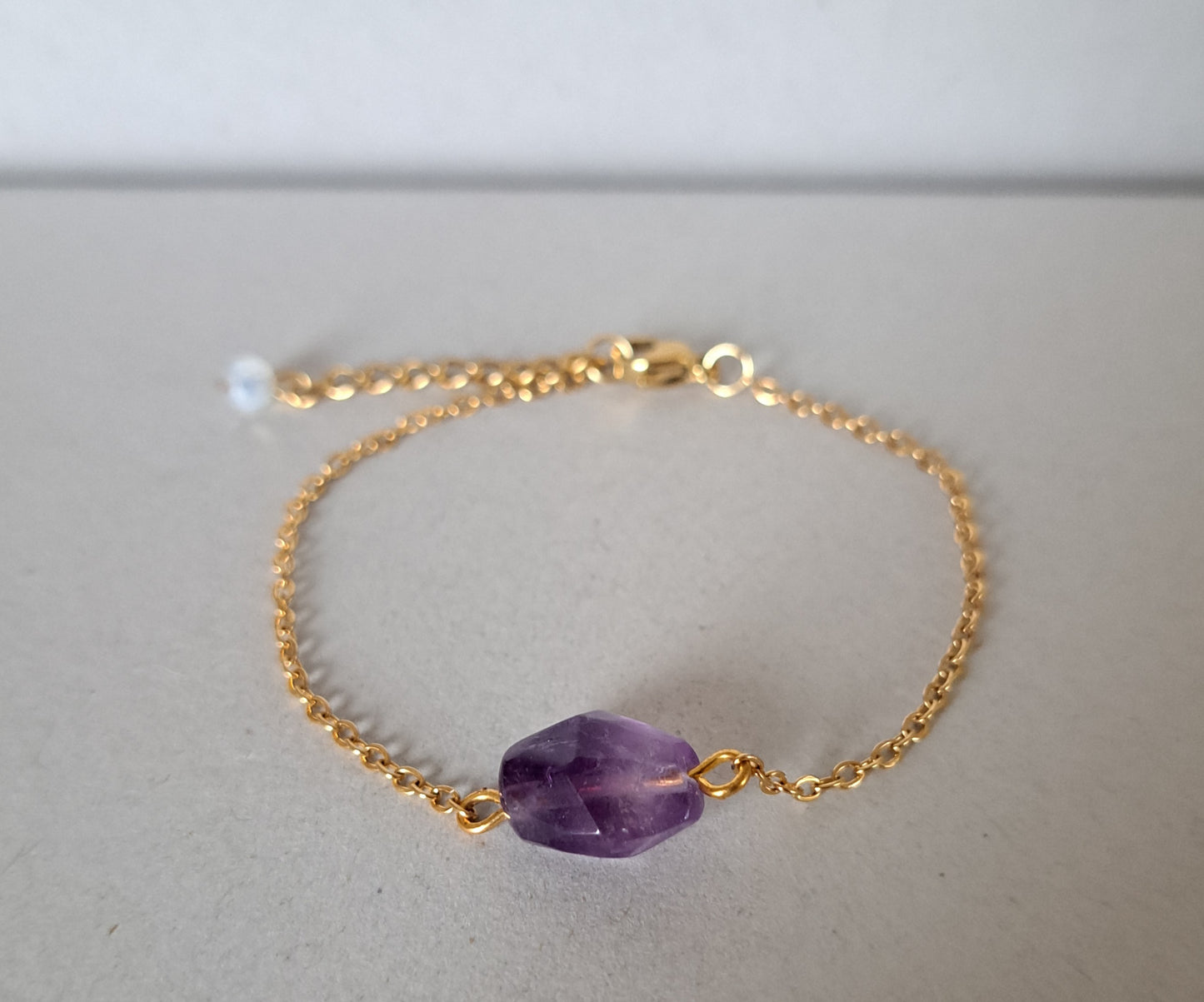 Bracelet pierre Améthyste - Argenté ou Doré