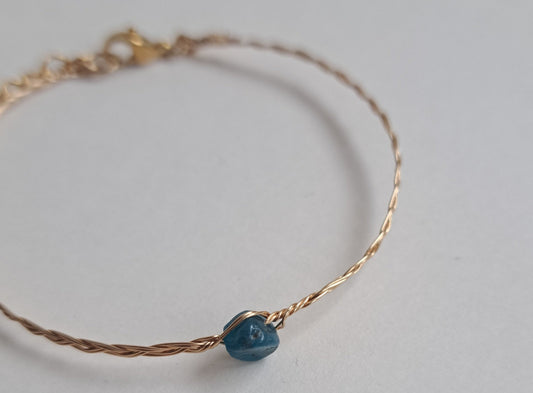 Bracelet tressé Apatite - Argenté ou Doré