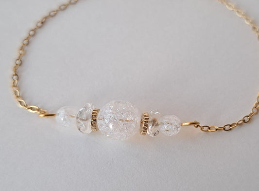Bracelet Cristal de roche - Doré ou argenté
