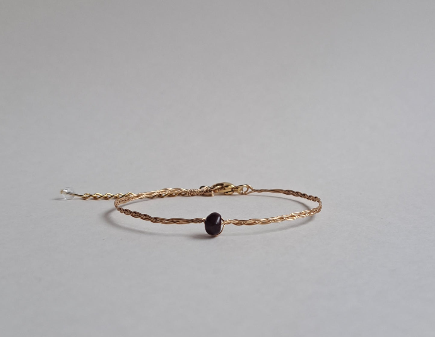 Bracelet tressé Grenat - Argenté ou Doré