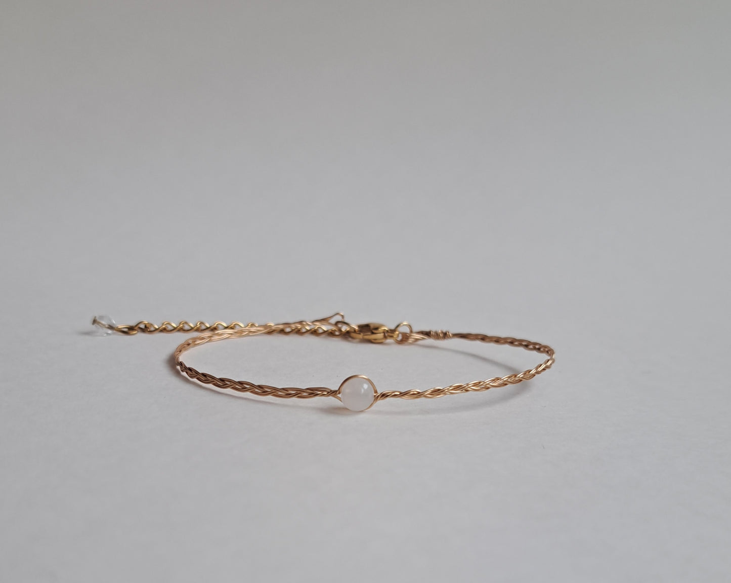 Bracelet tressé Pierre de lune - Argenté ou Doré