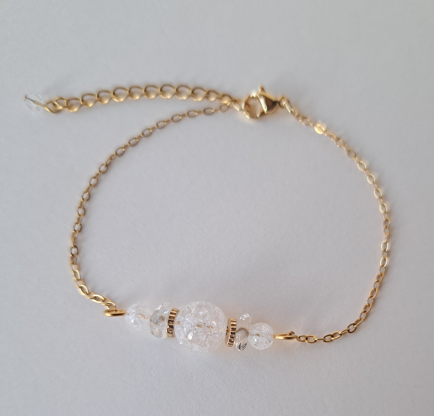 Bracelet Cristal de roche - Doré ou argenté