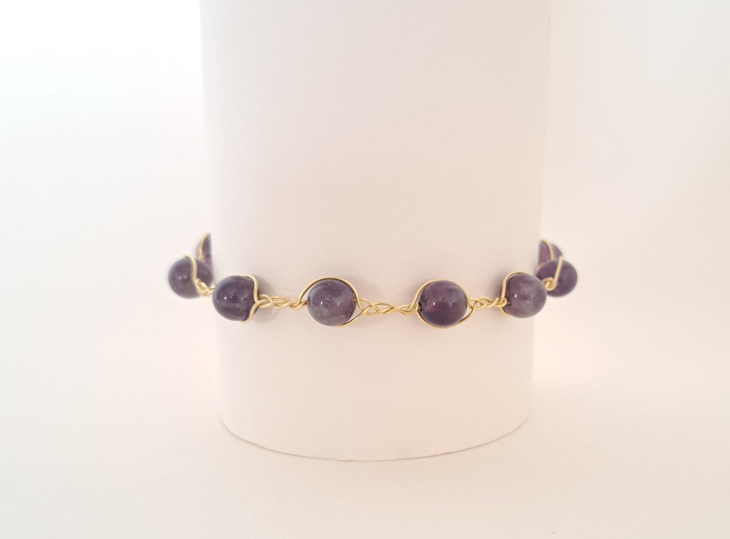 Bracelet tressé laiton et pierres naturelles - 5 gemmes