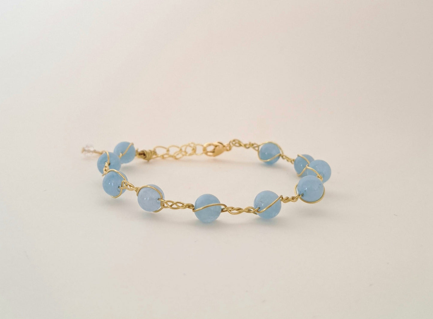 Bracelet tressé laiton et pierres naturelles - 5 gemmes