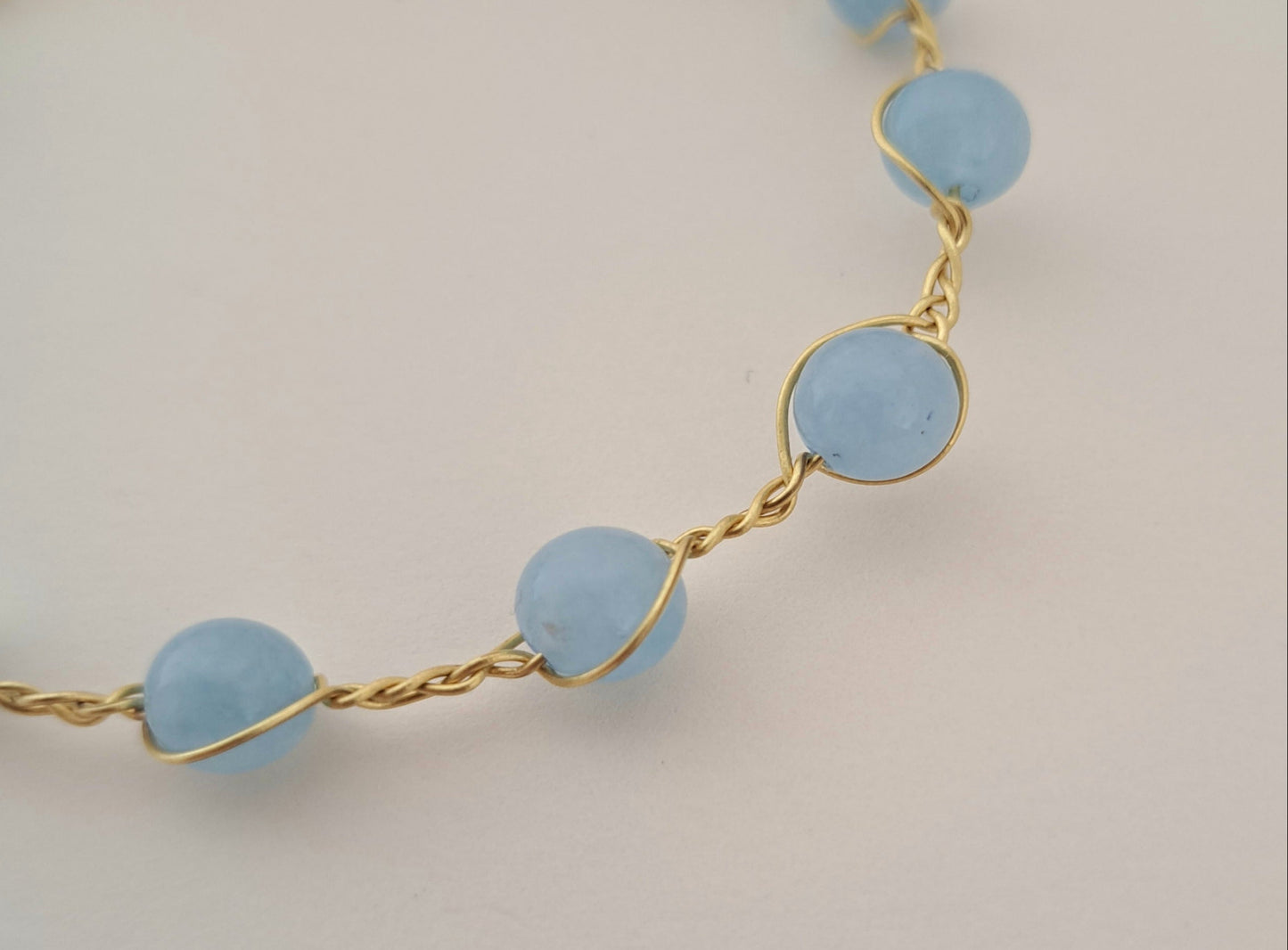Bracelet tressé laiton et pierres naturelles - 5 gemmes