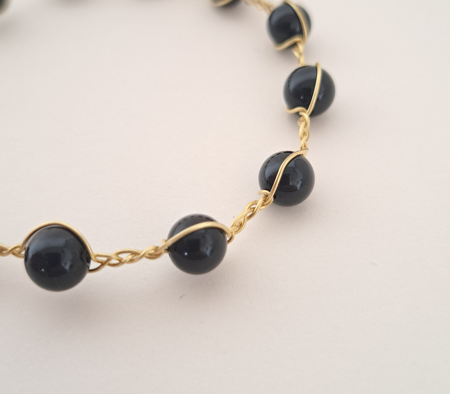 Bracelet tressé laiton et pierres naturelles - 5 gemmes