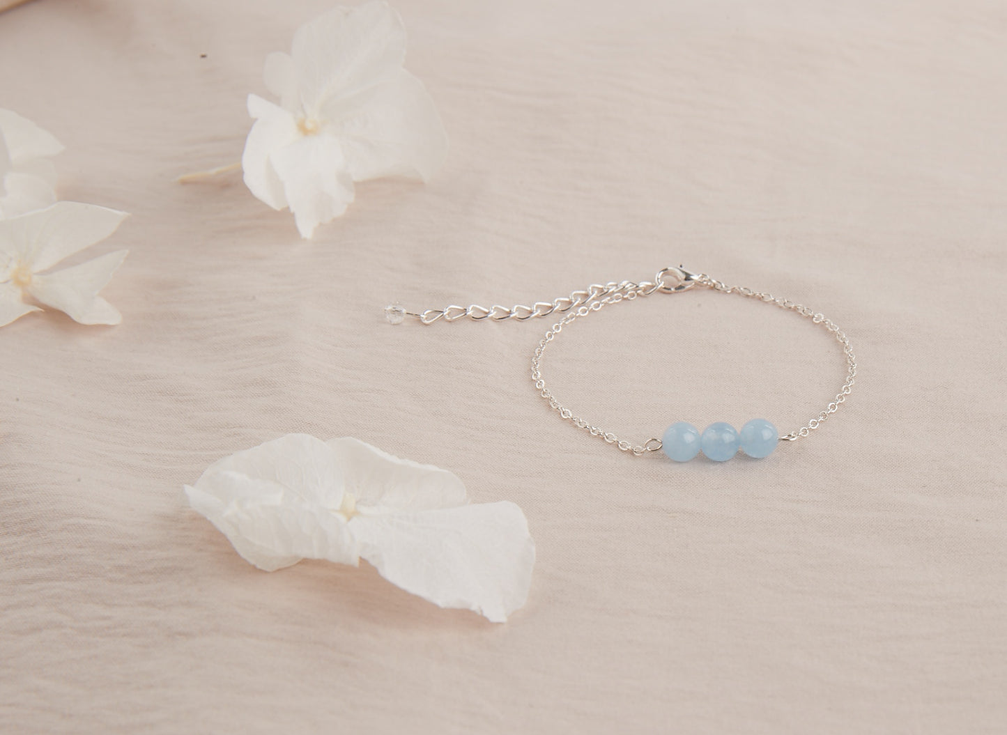 Bracelet perles Aigue Marine, Anti-stress