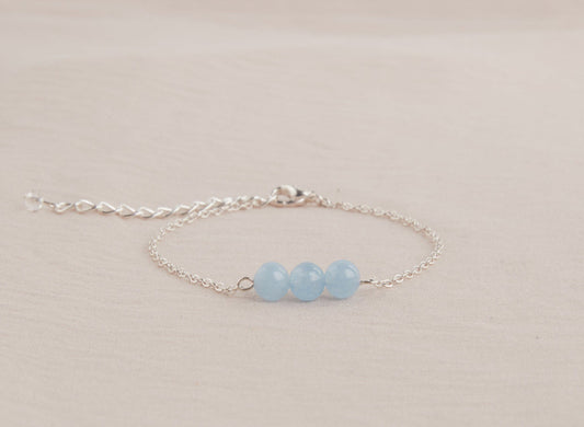 Bracelet perles Aigue Marine, Anti-stress