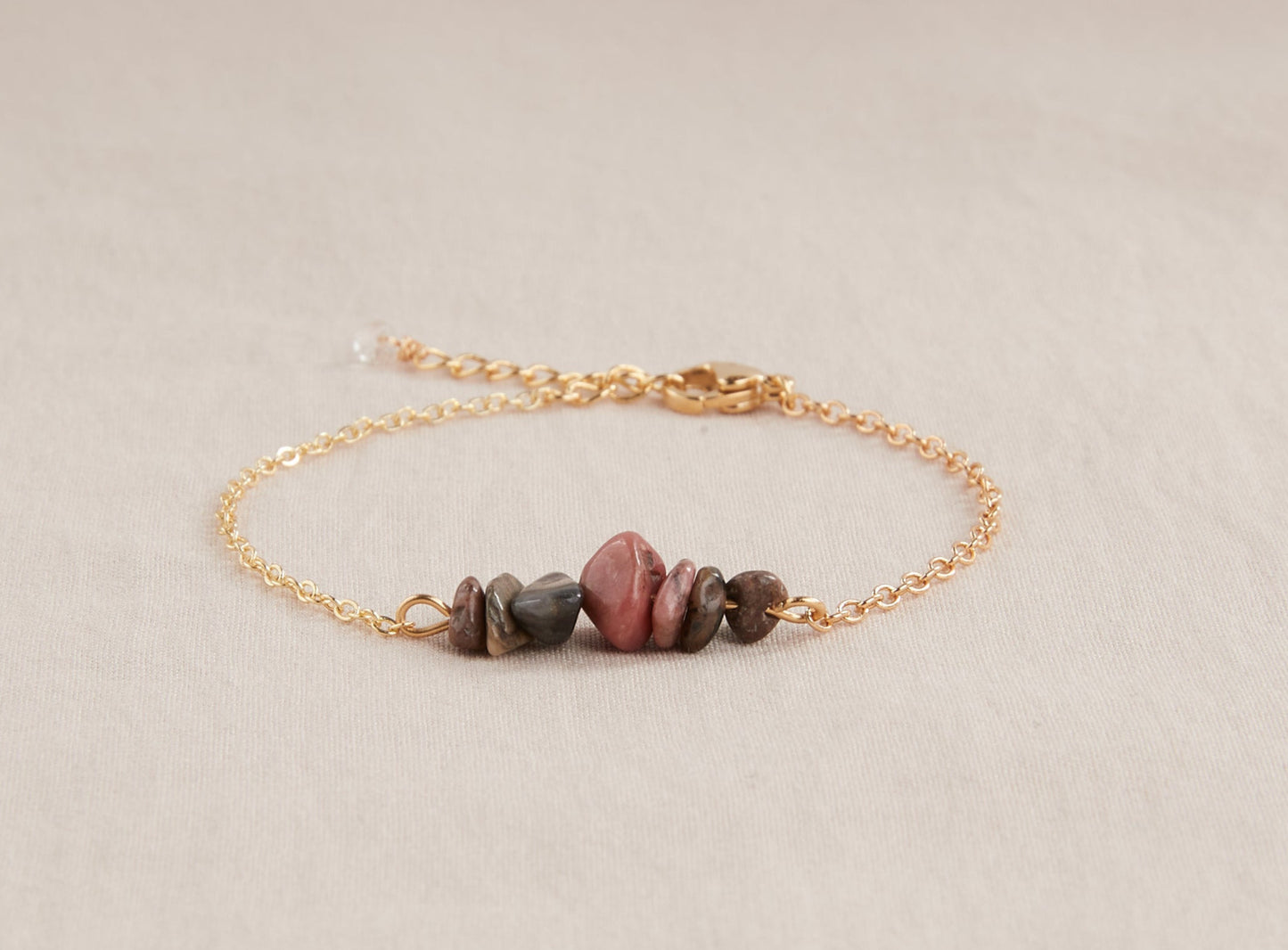 Rhodonite stone bracelet, Love