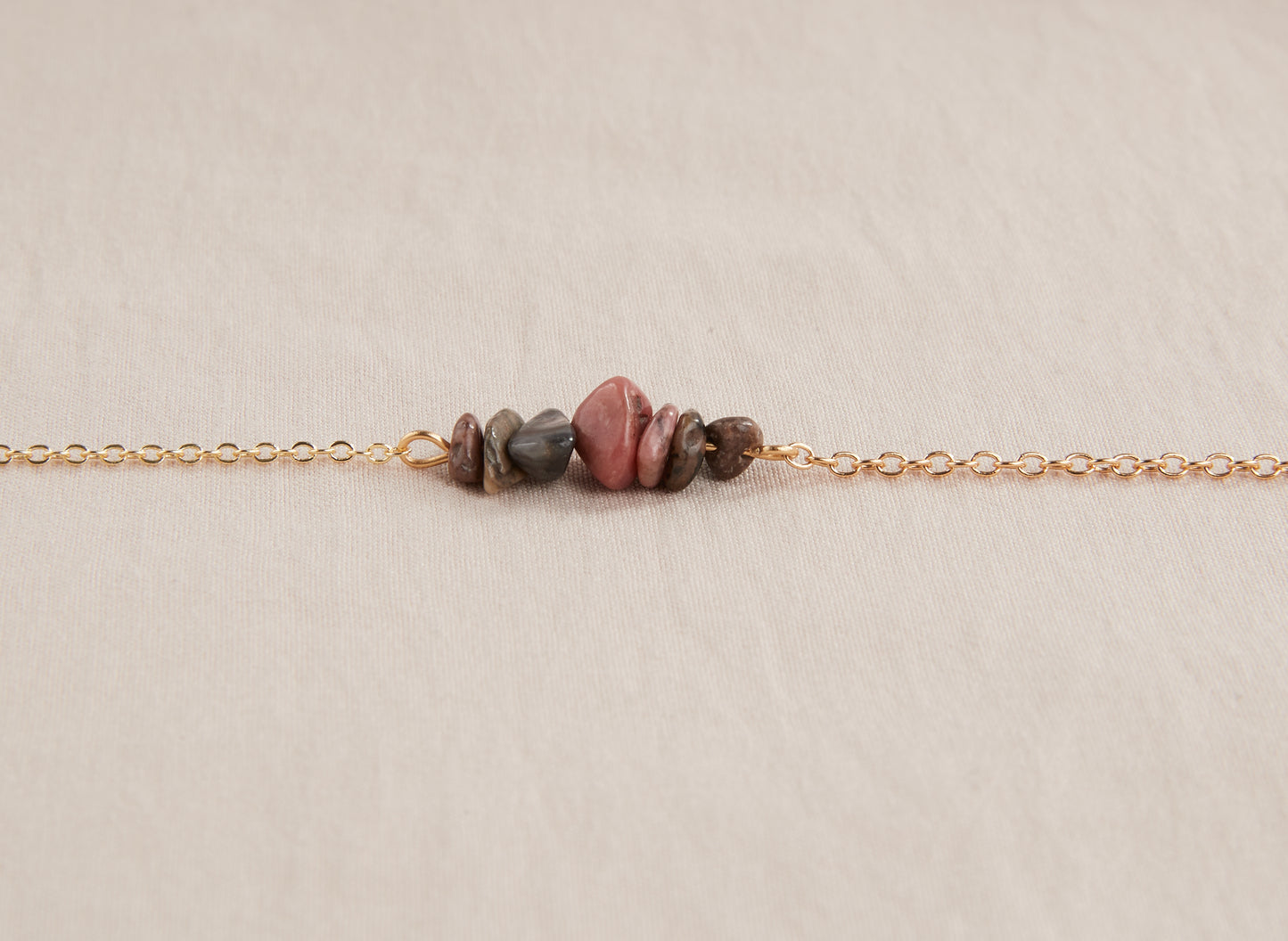 Rhodonite stone bracelet, Love