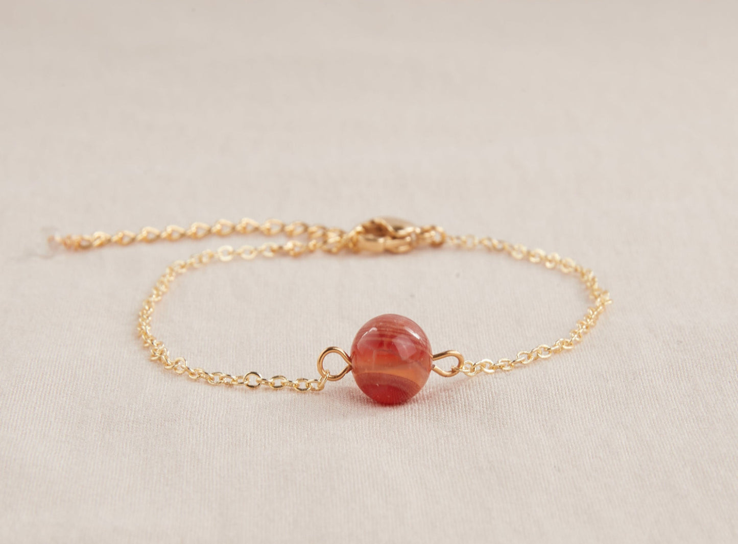 Fire Agate bead bracelet, Protection