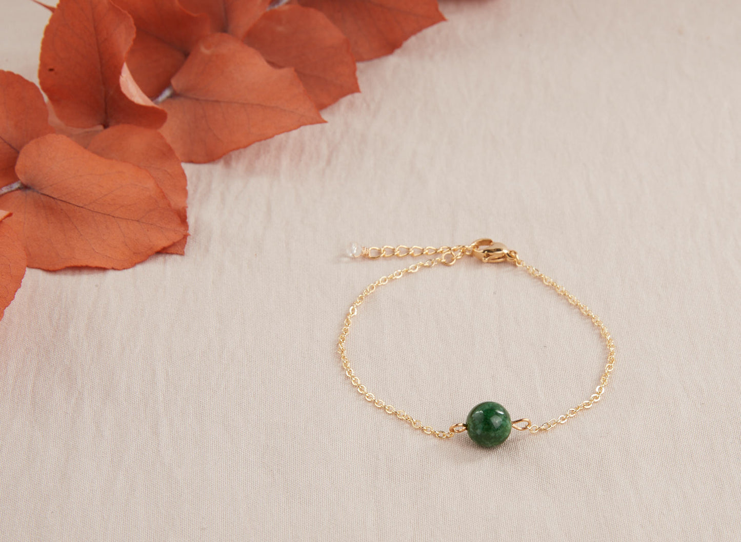 Green Jade stone bracelet, Honesty