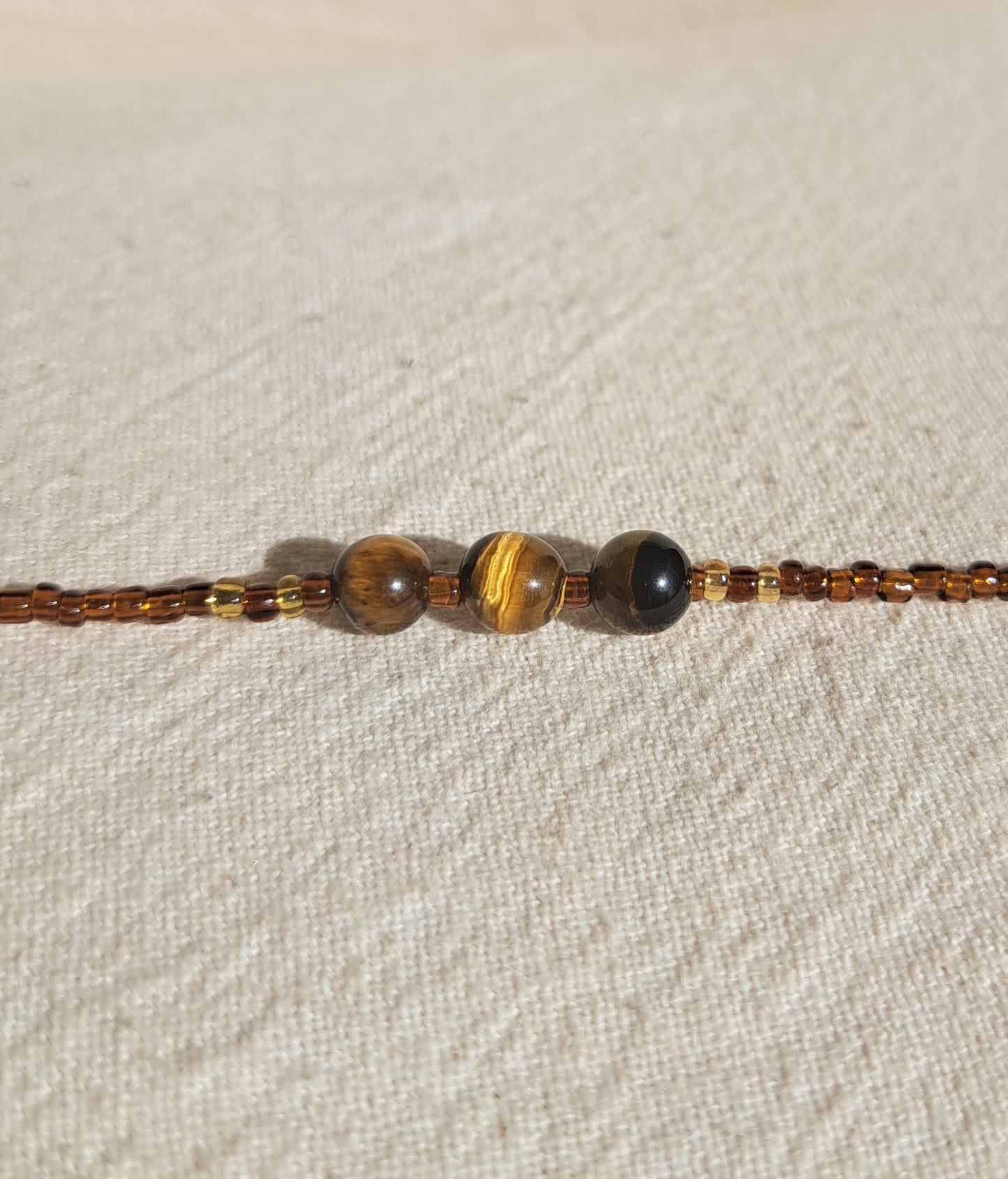 Tiger eye beaded bracelet, Strength and protection