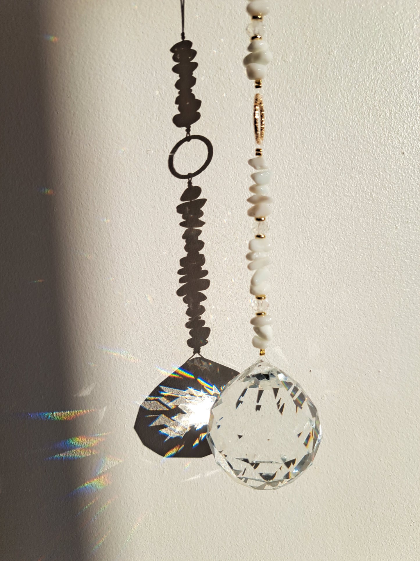 Agate crystal sun catcher pendant