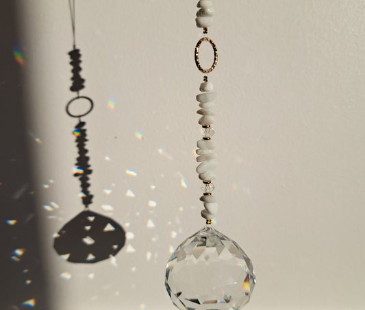 Agate crystal sun catcher pendant