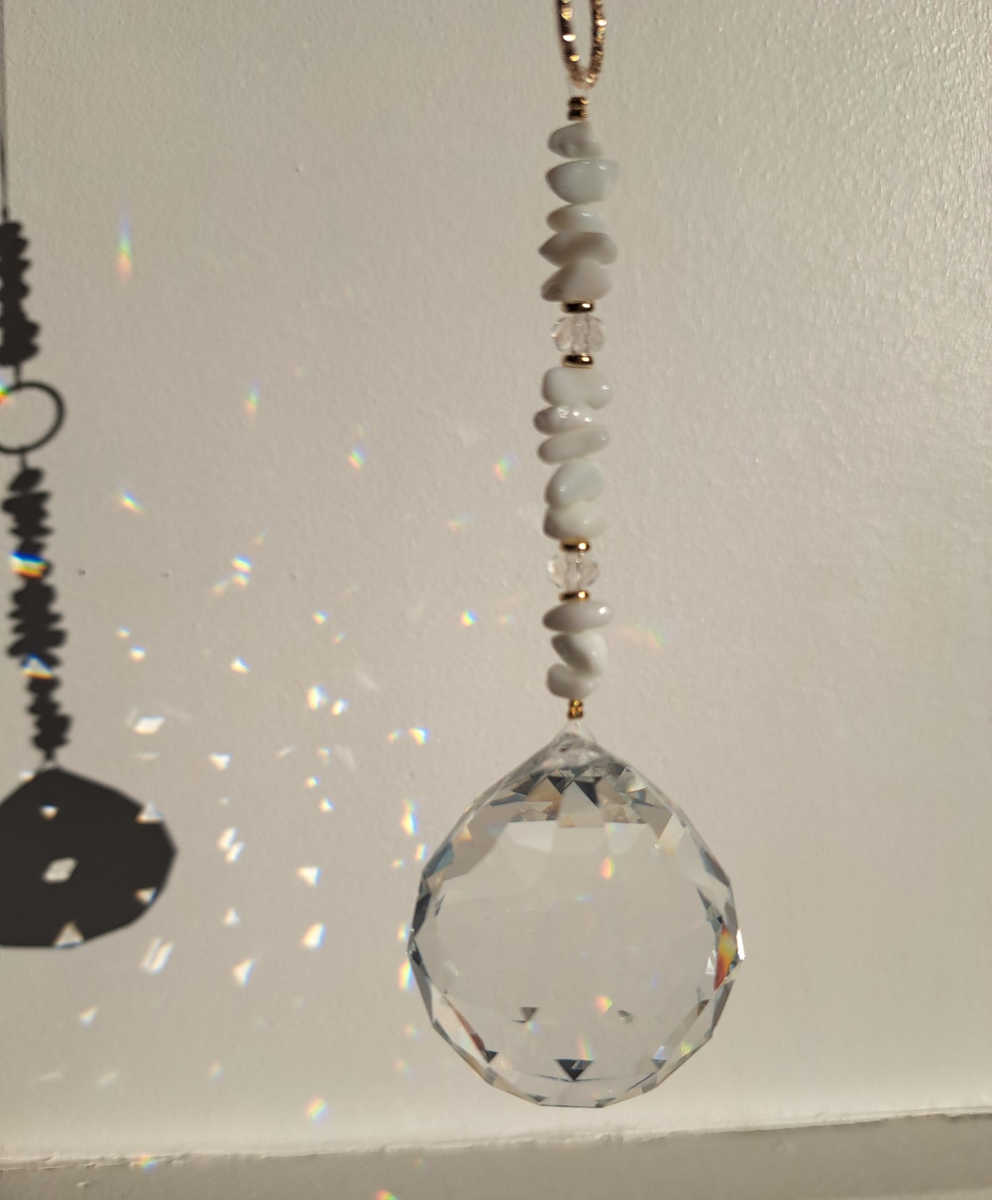 Agate crystal sun catcher pendant