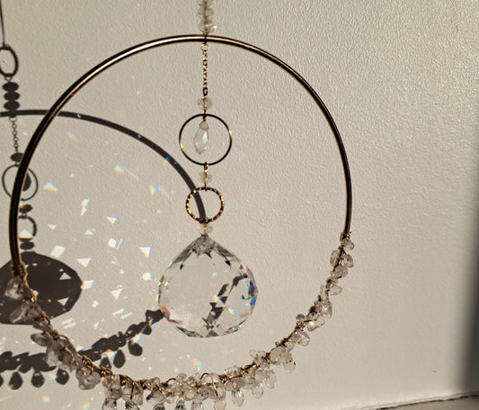 Rock crystal sun catcher pendant